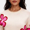 Knit & Lounge Women’s Crewneck Sweater Bold Floral Pattern Ribbed Trim Pullover Long Sleeve Soft Knit Casual Fit - 2 of 4