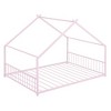 CAVINAS Full-Size Bed Frame with Storage, Full Size Bed Frame Kids, House-Shaped Metal Platform with Twin Size Trundle, Black - 4 of 4