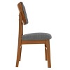 Gulches Mid-Century Dining Chairs Set of 4 - Ergonomic Back, Rubberwood Frame, Breathable Fabric, Non-Slip Legs for Home/Cafe - 3 of 4