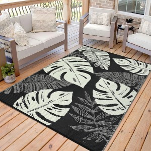 Outdoor Straw Plastic Rug, Lightweight Reversible Patio Rug, Folding Portable Deck Area Carpet, Large Floor Mat for Backyard Garden Camping Picnic - 1 of 4