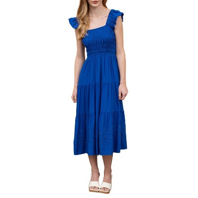 Royal Blue Eyelet Dresses