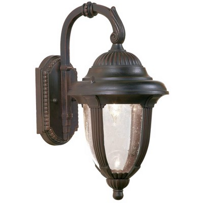 John Timberland Traditional Outdoor Wall Light Fixture Vintage Bronze 14 1/2" Clear Seeded Glass for Exterior House Porch Patio