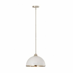 Z-Lite Landry 1 - Light Pendant in  Matte White/Brushed Nickel - 1 of 1