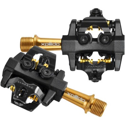 Xpedo CXR Pro Dual Sided Clipless Alloy Pedals 9/16" Titanium Spindle Black/Gold