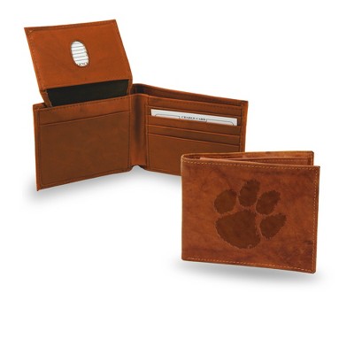 Rico Industries NCAA Texas Longhorns Embossed Leather Trifold Wallet Tan