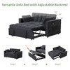 CAVINAS 58" Multi-functional Sofa Bed with Cup Holder and USB Port, Convertible Sofa, Velvet Loveseat Sofa for Living Room - 3 of 4