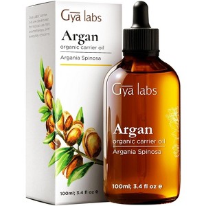 Gya Labs (3.4 Fl Oz) Organic Argan Oil for Hair -Cold-Pressed Moroccan Argan Carrier Oil for Skin, Face, Nail, Lotions - 1 of 4