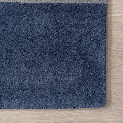 Blue and Gray Handmade Wool Tufted 4' x 6' Area Rug