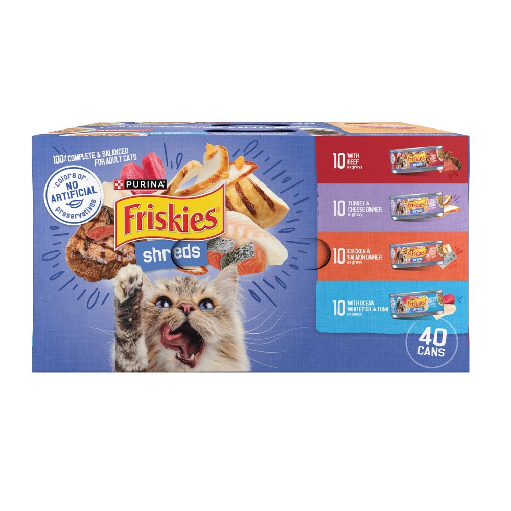 UPC 050000172276 product image for Friskies Shreds In Gravy with Chicken, Beef, Salmon, Turkey, Fish and Seafood Fl | upcitemdb.com