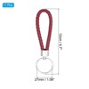 Unique Bargains Braided PU Leather Car Wallet Keychain with Stainless Steel Key Ring - 2 of 3