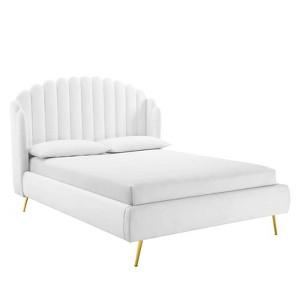 Queen Lana Performance Velvet Wingback Platform Bed - Modway - 1 of 4