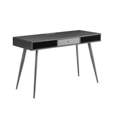 NicBex Mid-Century Modern Desk with 3 Drawers Multifunctional Home Office Computer Writing Desk for Bedroom & Study