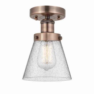 Cone - 1 Light Semi-Flush Mount In Industrial Style-8.25 Inches Tall and 6.5 Inches Wide