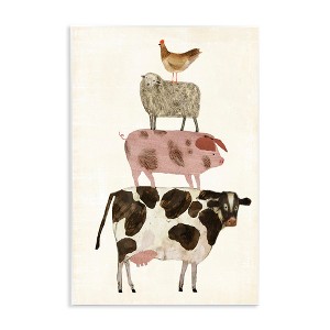Stupell Industries Barnyard Buds Stacked Animals Wall Plaque Art - 1 of 4