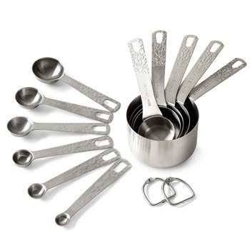  Measuring Cups and Spoons Set 13 Piece. Includes 10 Stainless  Steel Measuring Spoons and 3 Plastic Measuring Cup – By Elitra Home: Home &  Kitchen