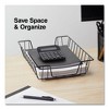 Universal Wire Metal Letter Tray, 1 Section, Letter Size Files, 10" x 14.13" x 3", Black - 3 of 4