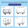 NAYSAYE Platform Truck Cart Heavy Duty Foldable Utility Dolly with Removable Cage for Workshop and Storage, Silver Gray, 39.4"*23.6"*40.9" - 4 of 4