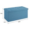 VECELO 46"/30"/15"/11.8" Folding Storage Ottoman Bench, Storage Chest, Linen Fabric Foot Rest Stool, Storage Footstools, Folding Storage Ottoman - 3 of 4