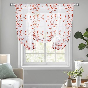 Deconovo 1 Panel Round Embroidered Design Flower-LeafSheer Curtain For Bedroom And Livingroom - 1 of 4