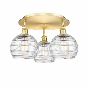 Athens Deco Swirl - 3 Light Flush Mount In Industrial Style-10.38 Inches Tall and 19.75 Inches Wide - 1 of 1