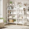 ODK Corner Bookshelf, 5-Tier Bookshelves with 4 Hooks, Convertible Bookshelf, Industrial Wooden Bookcase with Open Shelves for Home Office - 2 of 4