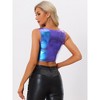 INSPIRE CHIC Women's U Neck Sleeveless Party Clubwear Shiny Metallic Crop Tank Tops - 4 of 4