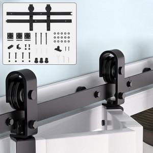 Sliding Door Hardware - Bi-Folding Track Kit for 2/4 Closet Doors, Heavy Duty Side Mounted Roller, Smooth Quiet Operation, Easy Install (No Door) - 1 of 4