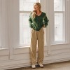 Women's Cozy Olive Green Cable Knit V-Neck Sweater - Cupshe - 3 of 4