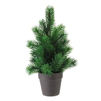 Northlight 0.9 FT Matte Finish Mini Pine Christmas Tree in Dark Coffee Brown Vase - Unlit