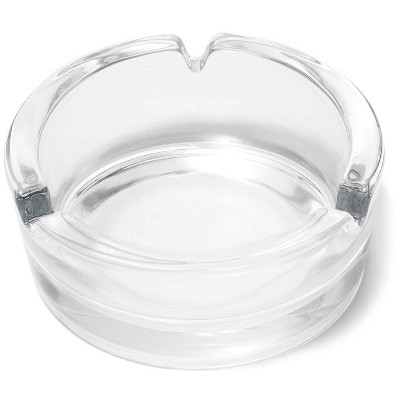 Juvale 6 Pack Glass Ash Tray, Cigar Ashtray Cigarette Smoking, Clear 4 x 4 x 1.5 in