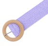 INSPIRE CHIC Women's Cotton and Linen Style Circle Buckle Plastic Straw Braided Belt for Dresses 1 Pcs - 2 of 4