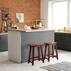 WestinTrends 24" Saddle Seat Solid Wood Kitchen Counter Stool Chair (Set of 2) - 2 of 4