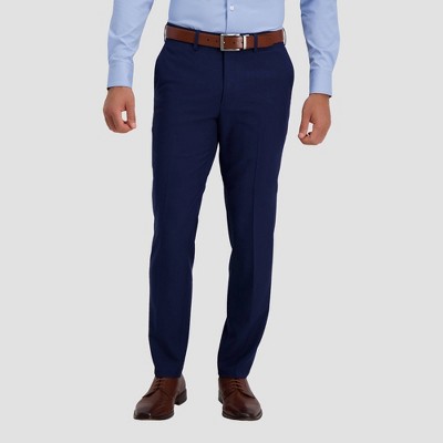 Navy Slim Half Elasticated Waist Formal Trousers