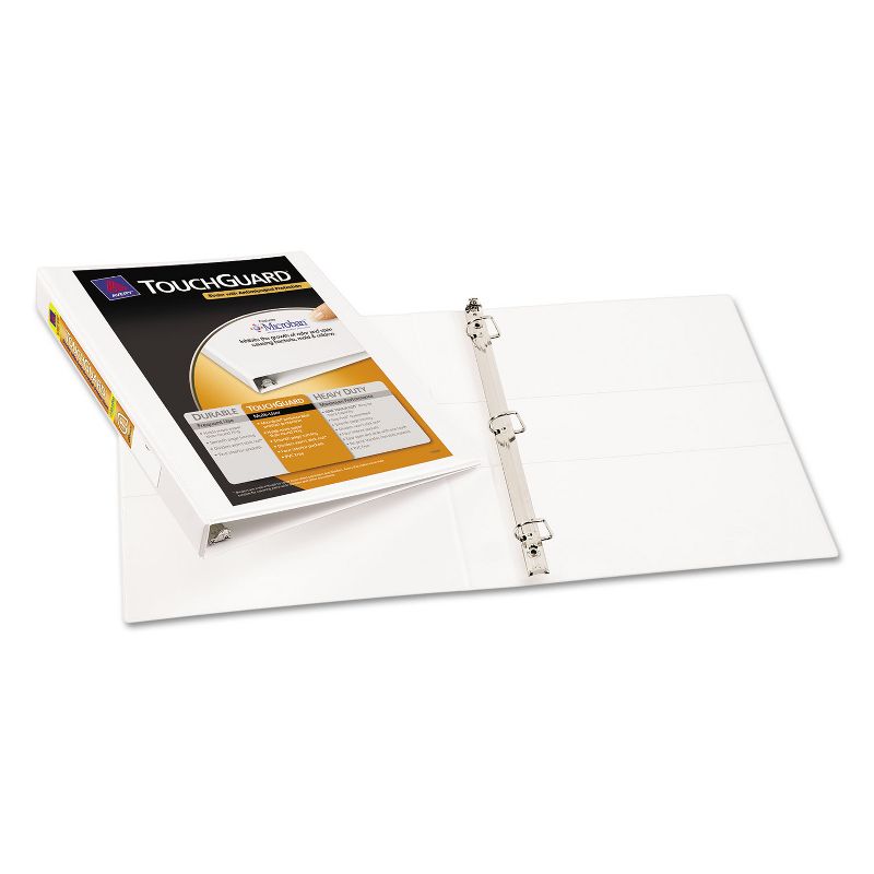 Avery Touchguard Antimicrobial View Binder w/Slant Rings 1" Cap White 17141, 1 of 9