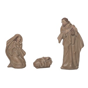 Transpac Resin 9.45 in. Brown Christmas Rustic Holy Family Set of 3 - 1 of 4