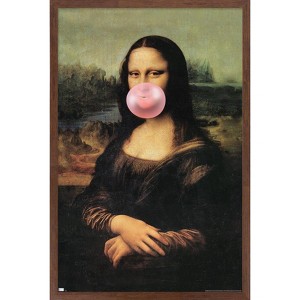 Trends International Reinders - Mona Lisa Bubble Gum Framed Wall Poster Prints - 1 of 4