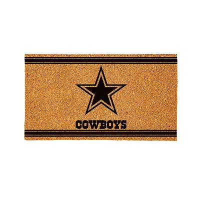 Evergreen Dallas Cowboys Logo Turf Mat, Brown- 28 x 16 Inches Indoor Outdoor Doormat