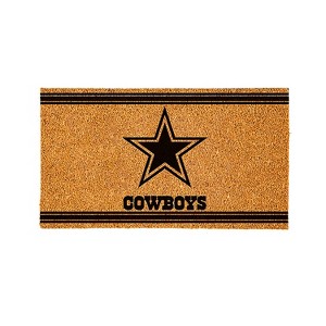 Evergreen Dallas Cowboys Logo Turf Mat, Brown- 28 x 16 Inches Indoor Outdoor Doormat - 1 of 4