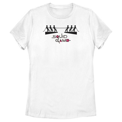 Women's Squid Game Stick Figure Tug of War T-Shirt