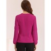INSPIRE CHIC Women's Chiffon Semi Sheer Keyhole Neck Elegant Work Blouse - 4 of 4