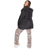 Memoi Women's Marled Plush Hooded Lounge Sweater with Shawl Collar - 4 of 4