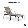PURPLE LEAF Outdoor Chaise Lounge Chair Set of 2 Patio Pool Lounger Chairs with Wooden Armrest Sunbathing Tanning Recliner for Outside Backyard - 3 of 4