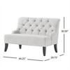 SKRAN Settee for Living Room or Apartment - Light Grey Upholstered with Flared Birch Wood Legs and Button-Tufted Backrest - 3 of 4
