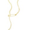 Adornia 14k Gold Plated Safety Pin Paper Clip Chain Lariat Necklace - 4 of 4
