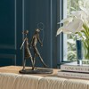 LuxenHome 12.2" LuxenHome Modern Brown Polyresin Couple Walk Tabletop Home Decor - 3 of 4