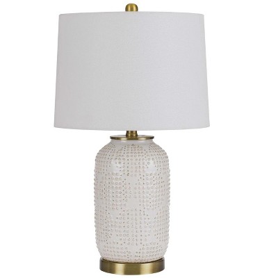 Cal Lighting 24" Height Sedalia Ivory and Antique Brass Ceramic Table lamp