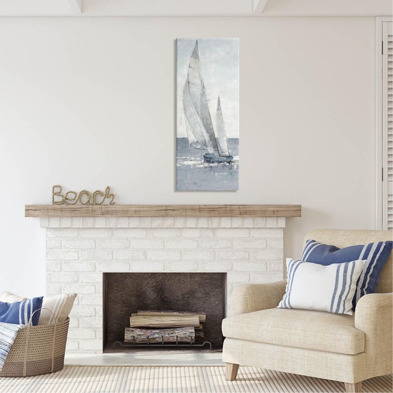 Stupell Industries Grey Sailboat Nautical Abstraction Canvas Wall Art, 3 of 6