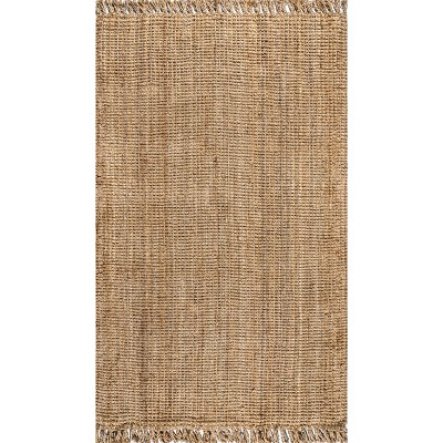 Handmade Reversible Light Blue Braided Jute Area Rug - 8.5x62 in