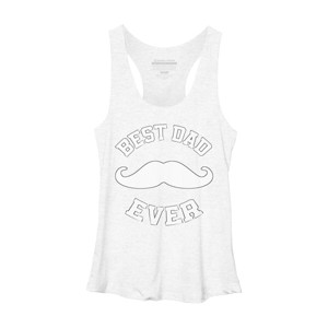 Women's Design By Humans Best Dad Ever Mustache By sukhendu12 Racerback Tank Top - 1 of 2