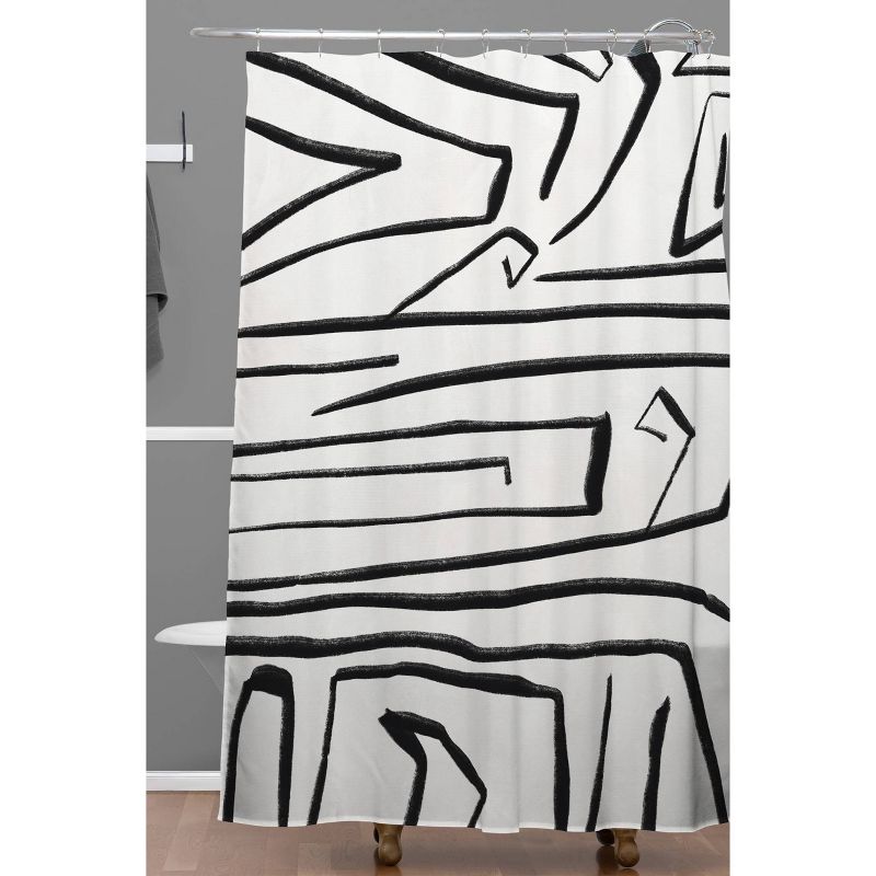 Viviana Gonzalez Modern Improvisation Shower Curtain Black/White - Deny Designs, 3 of 7